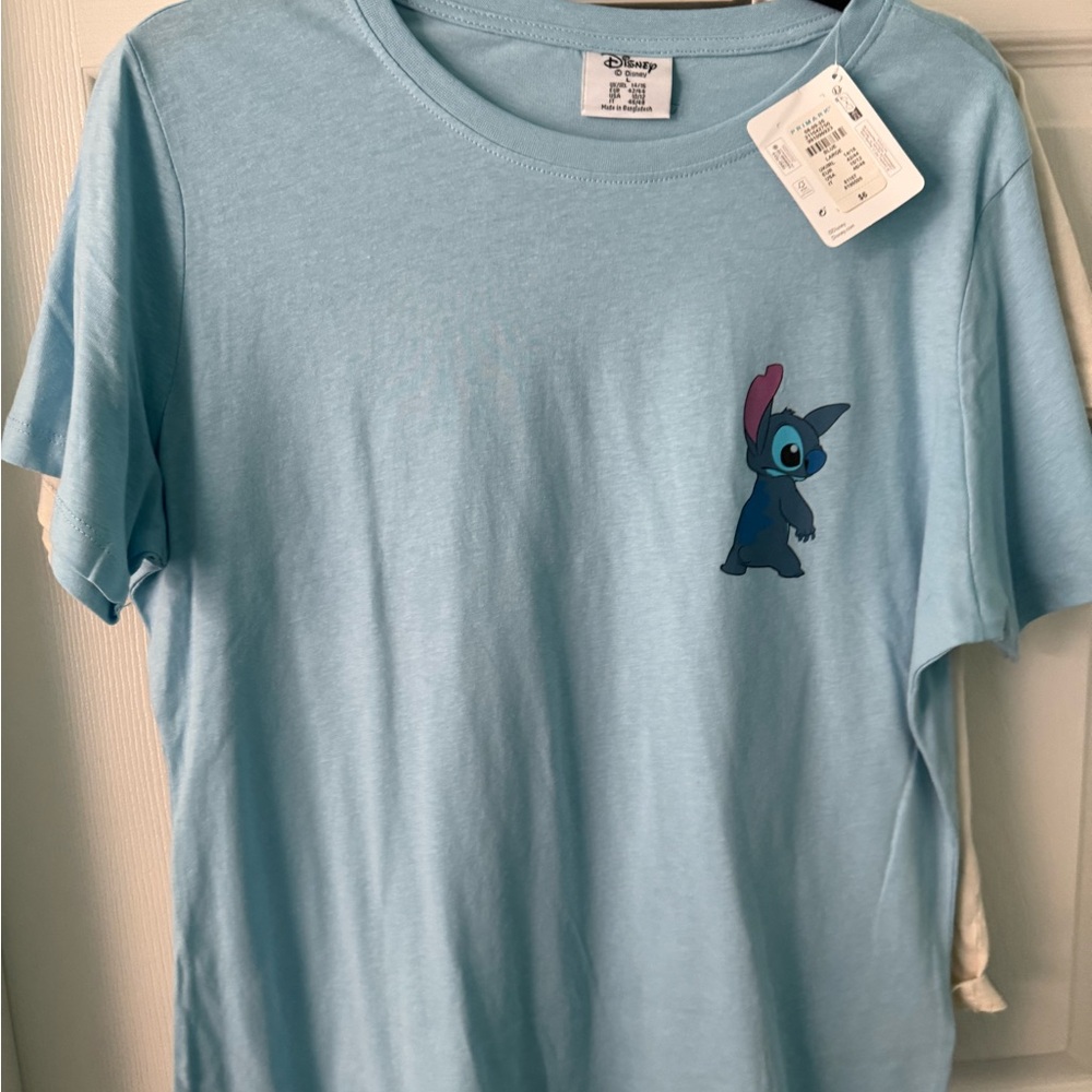 Primark Blue STITCH Short Sleeve Tee with Classic Crew Neck